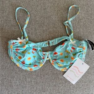 Dippin' Daisy's Starlight Spritz Turquoise Cocktail Print Bikini Top